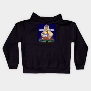 Weenie Queen Restaurant sign with background Kids Hoodie